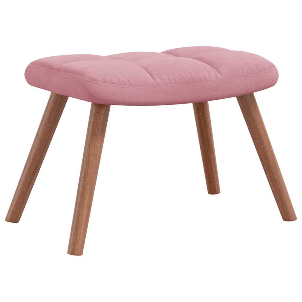 Chaise à bascule avec repose-pied Rose Velours