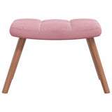 Chaise à bascule avec repose-pied Rose Velours