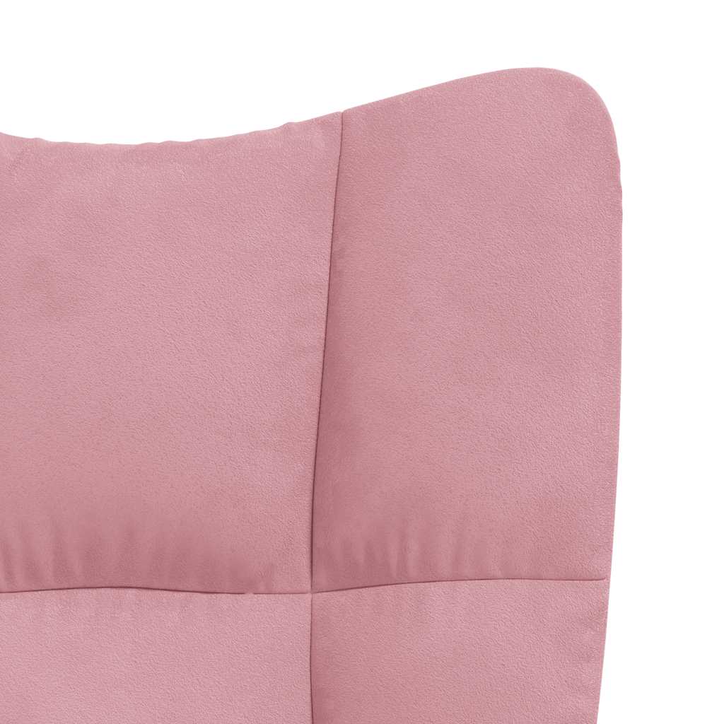 Chaise à bascule avec repose-pied Rose Velours