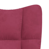 Chaise à bascule avec repose-pied Rouge bordeaux Velours