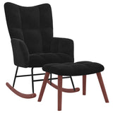 Rocking chair with footrest Black Velvet