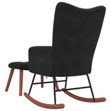 Rocking chair with footrest Black Velvet