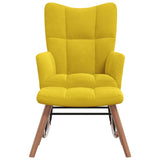 Chaise à bascule avec repose-pied Jaune moutarde Velours