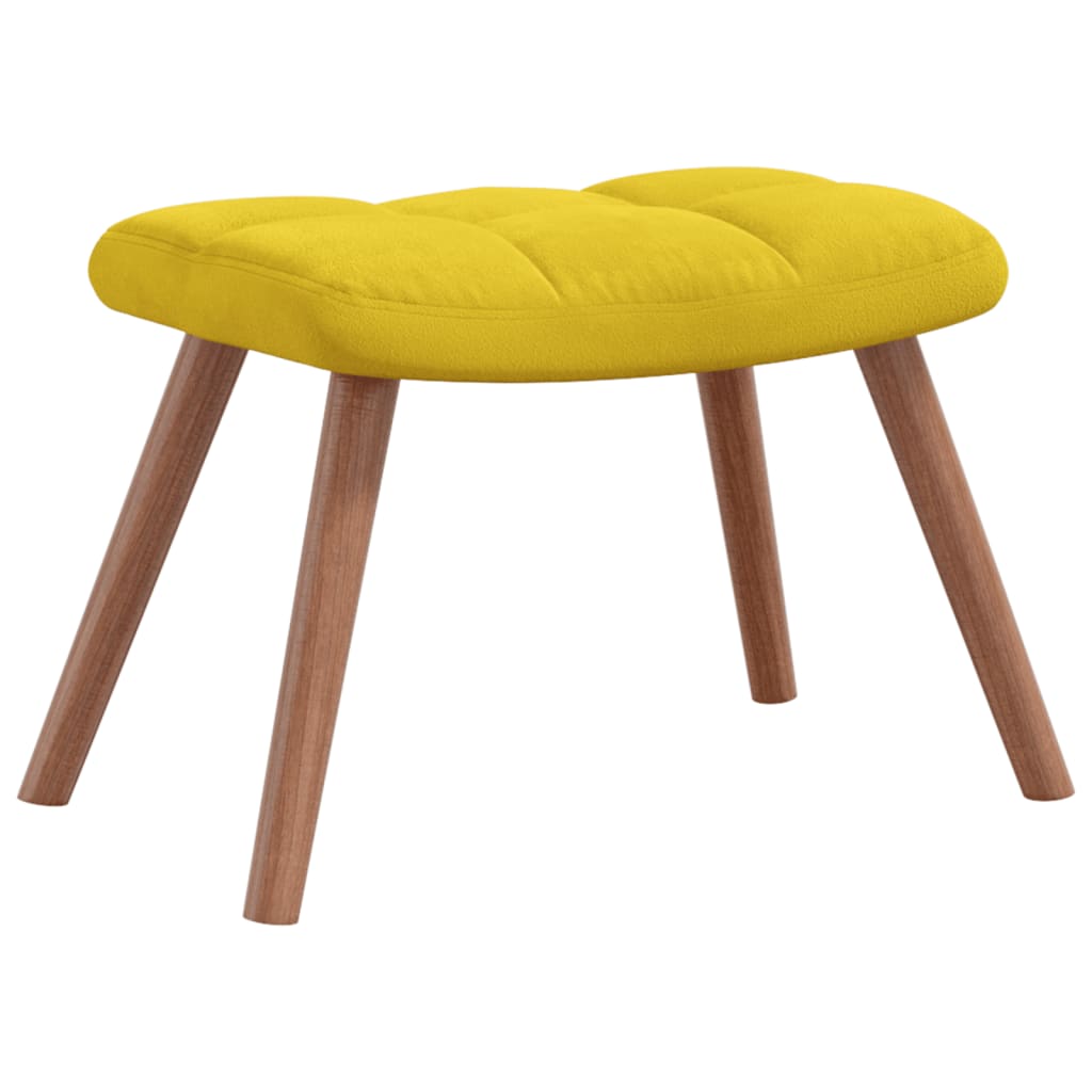 Chaise à bascule avec repose-pied Jaune moutarde Velours