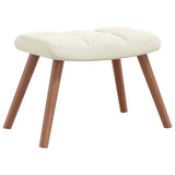 Chaise à bascule avec repose-pied Blanc crème Velours