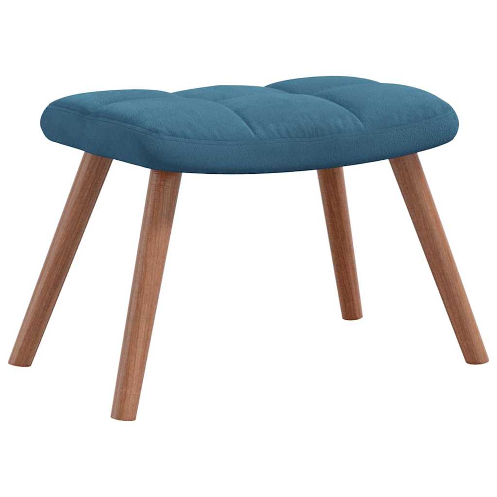 Chaise à bascule avec repose-pied Bleu Velours