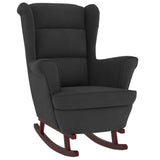 Rocking chair and legs in solid rubberwood Black Velvet