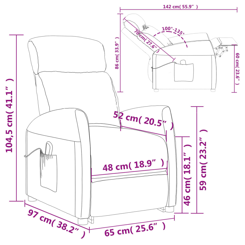 Fauteuil Marron foncé Tissu