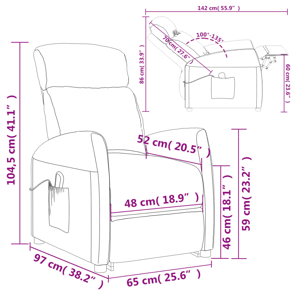 Fauteuil Violet Tissu