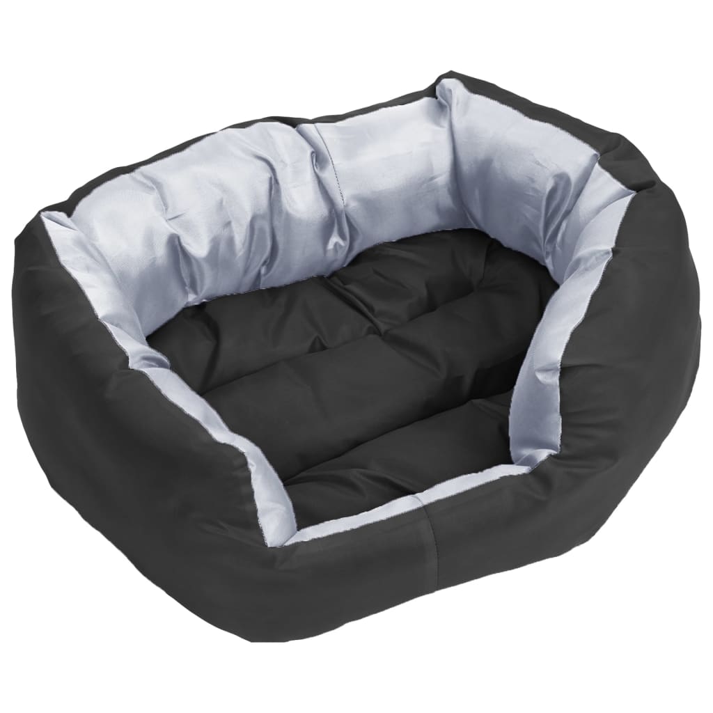 Coussin réversible lavable pour chien Gris et noir 65x50x20 cm