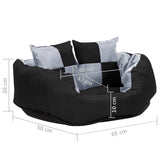 Coussin réversible lavable pour chien Gris et noir 65x50x20 cm