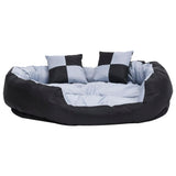 Coussin réversible lavable pour chien Gris et noir 110x80x23 cm