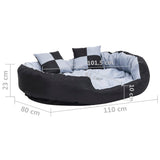 Coussin réversible lavable pour chien Gris et noir 110x80x23 cm