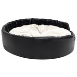 Lit pour chiens Noir et beige 99x89x21 cm Peluche et similicuir