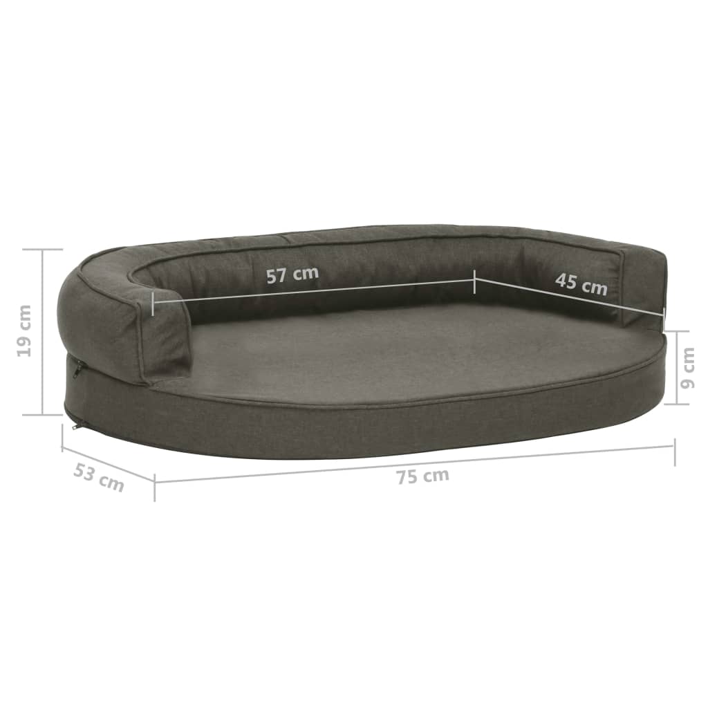 Ergonomische Hundebettmatratze 75x53 cm, Leinenoptik