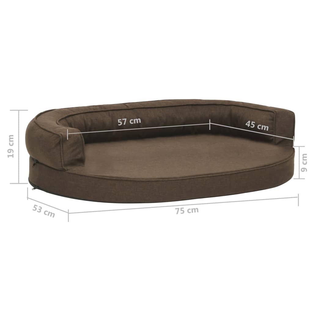 Ergonomische Hundebettmatratze 75x53 cm, Leinenoptik