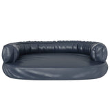 Lit pour chien ergonomique Mousse Bleu foncé 88x65cm Similicuir