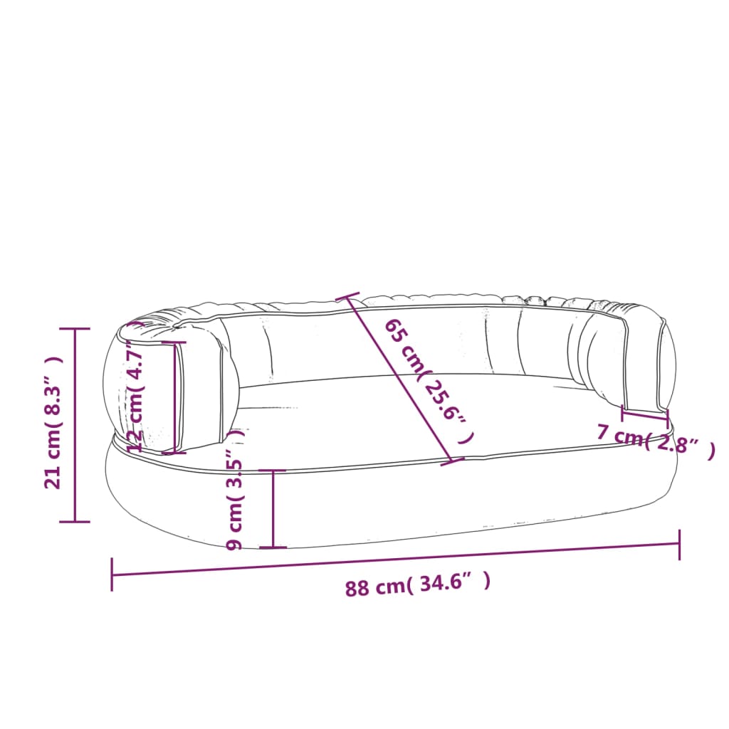 Ergonomisches Hundebett Foam Dunkelblau 88x65cm Kunstleder