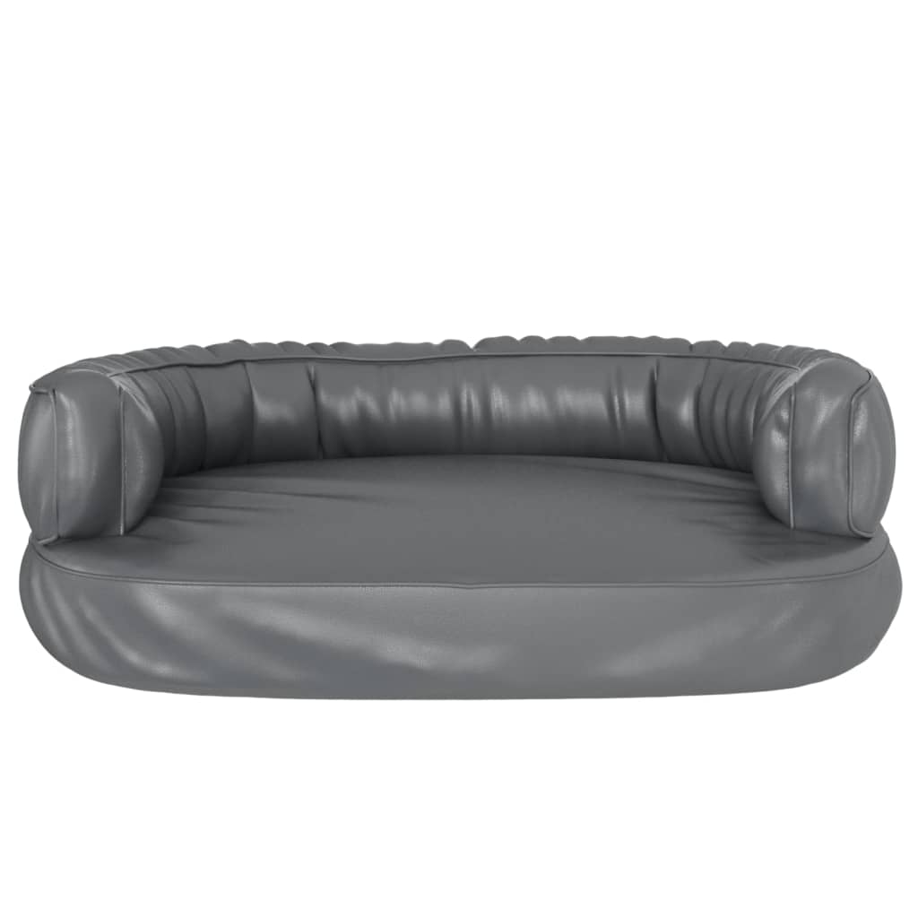 Lit pour chien ergonomique Mousse Gris 60x42 cm Similicuir