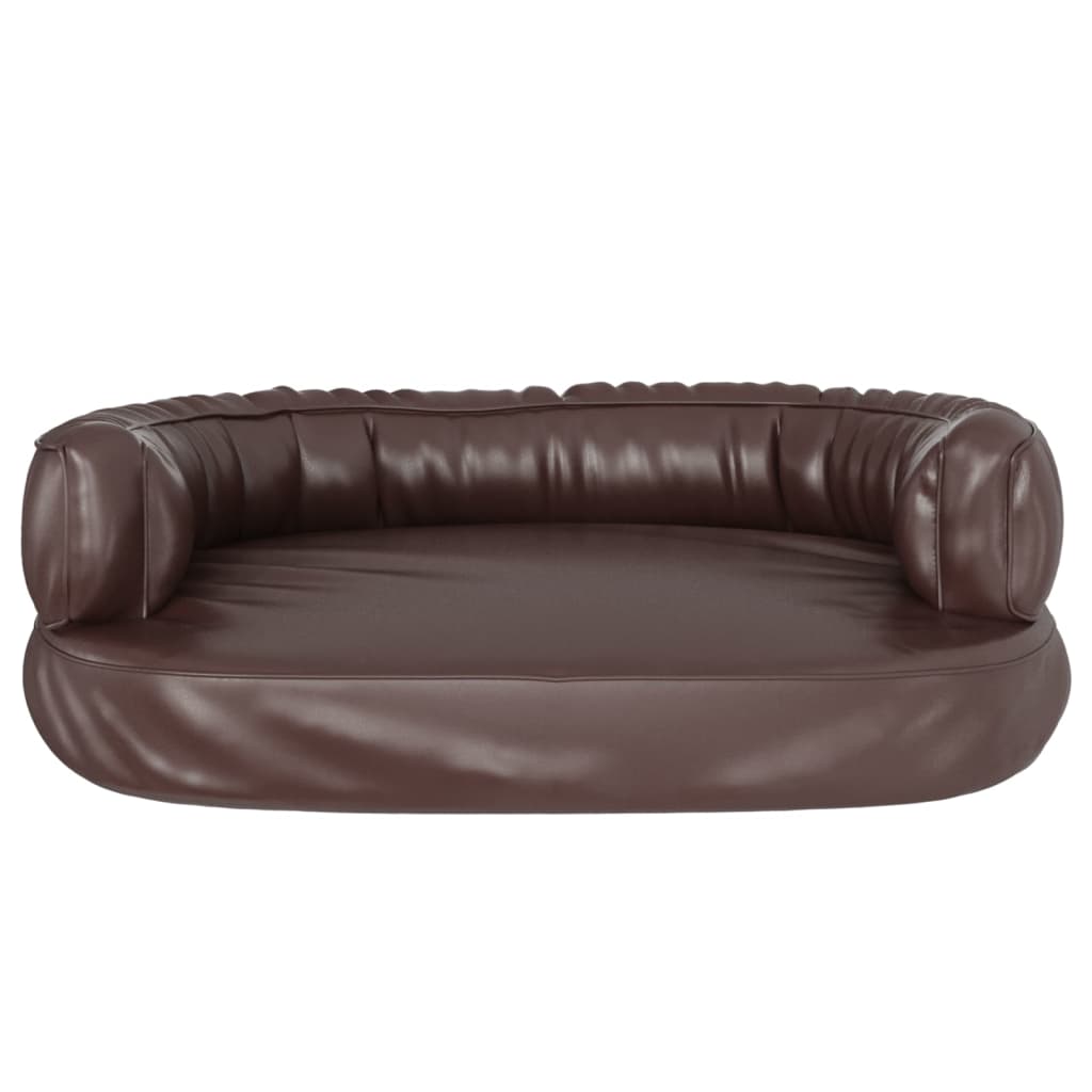 Lit pour chien ergonomique Mousse Marron 60x42 cm Similicuir