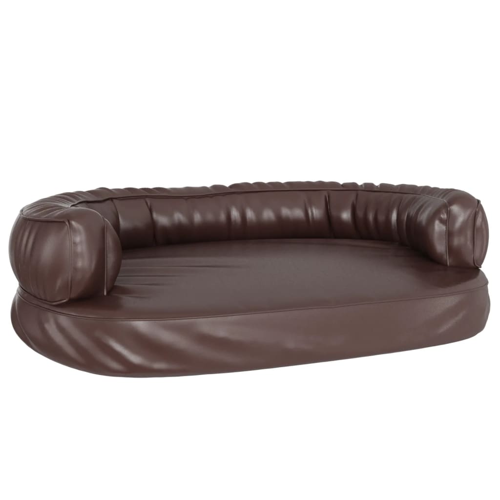 Lit pour chien ergonomique Mousse Marron 88x65 cm Similicuir