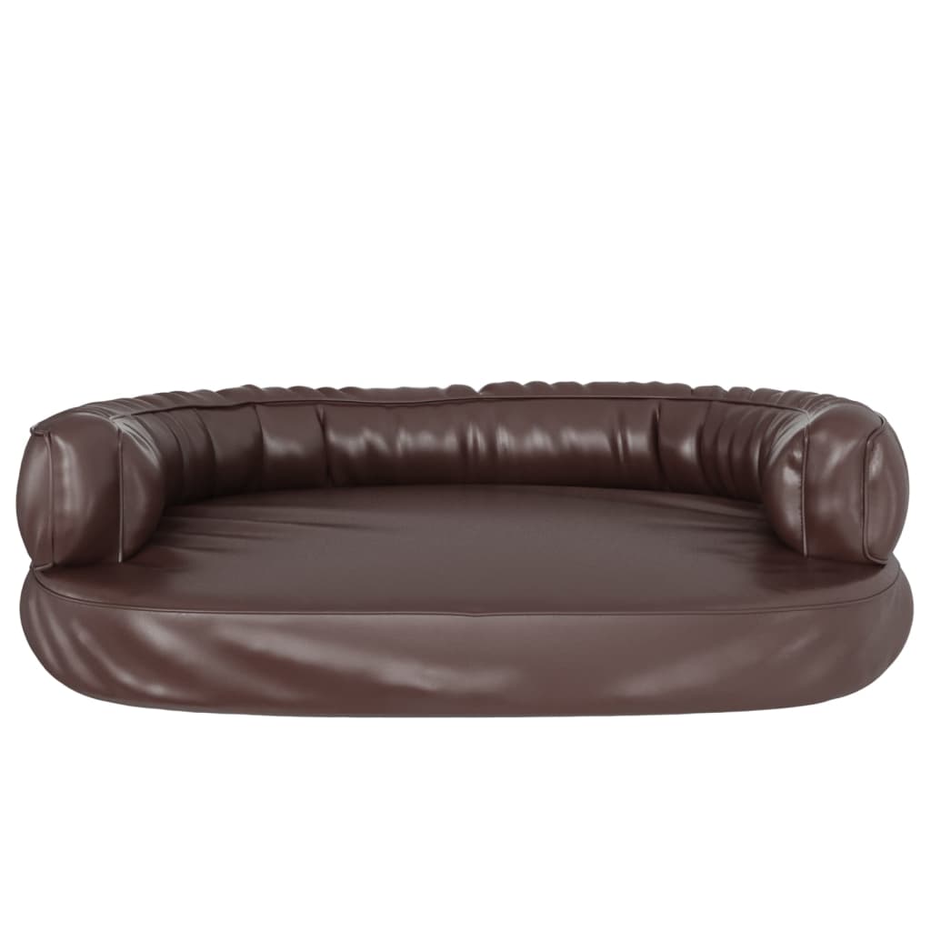 Lit pour chien ergonomique Mousse Marron 88x65 cm Similicuir