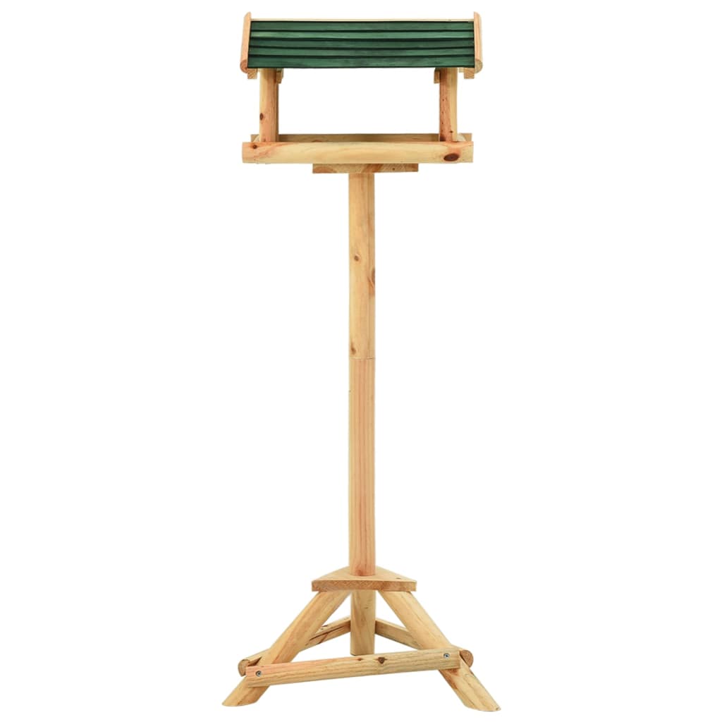 Mangeoire à oiseaux et support 37x28x100cm Bois de sapin massif