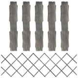 Lattice Fence 5 pcs Grey Solid Fir Wood 180x60 cm