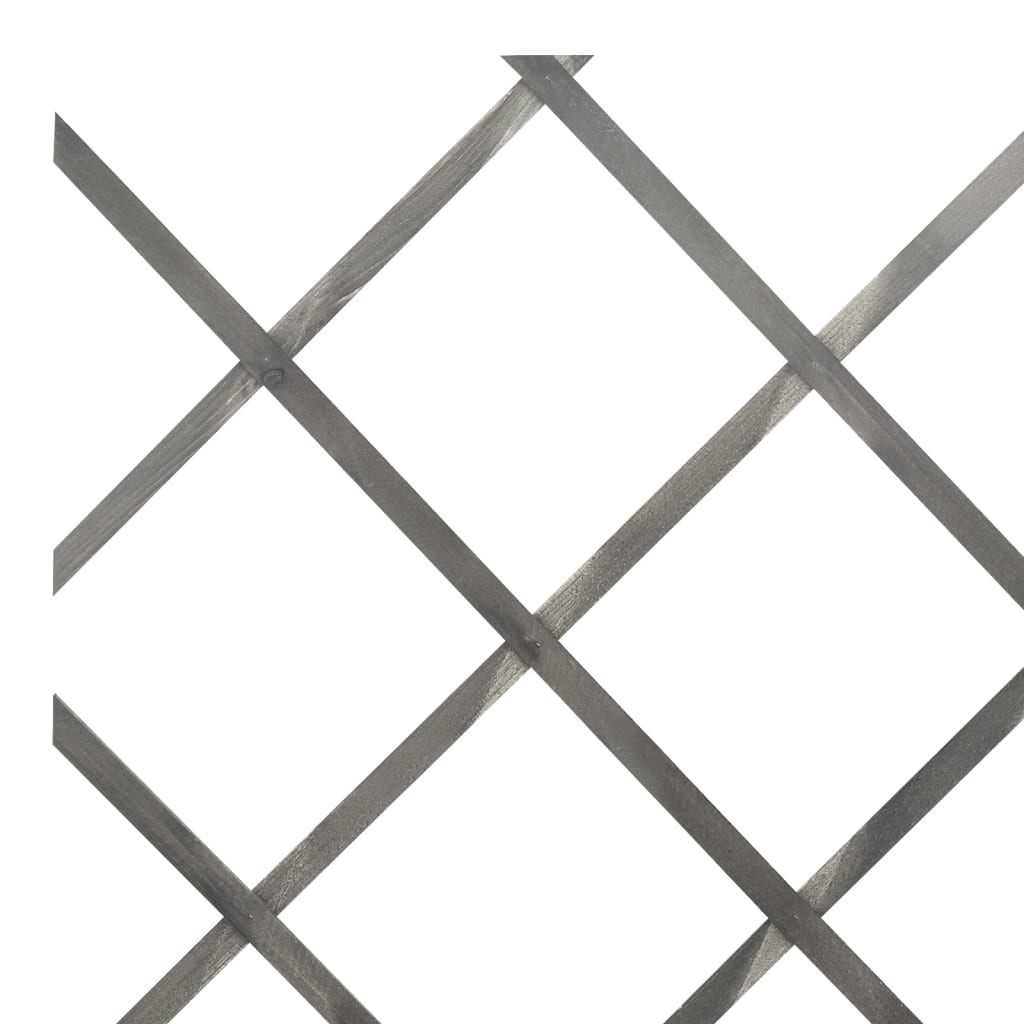 Lattice Fence 5 pcs Grey Solid Fir Wood 180x60 cm