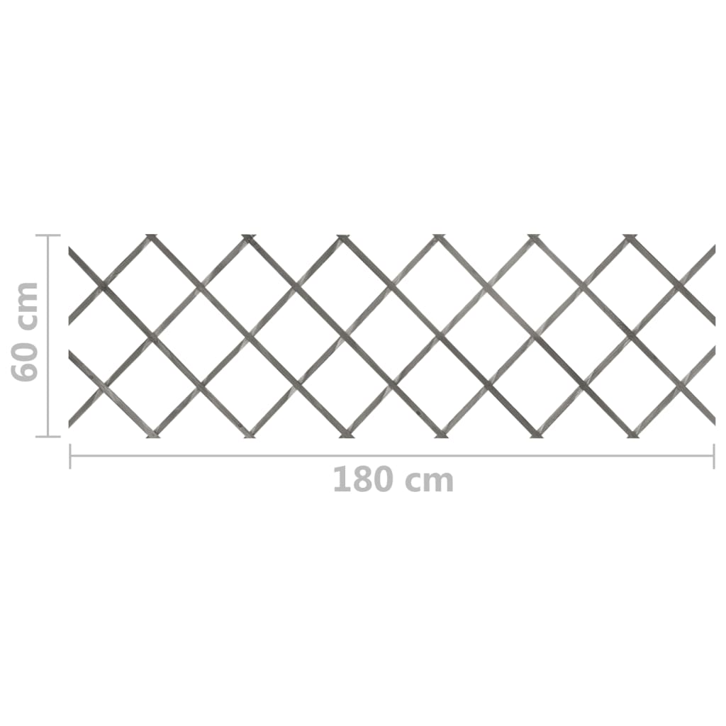 Lattice Fence 5 pcs Grey Solid Fir Wood 180x60 cm