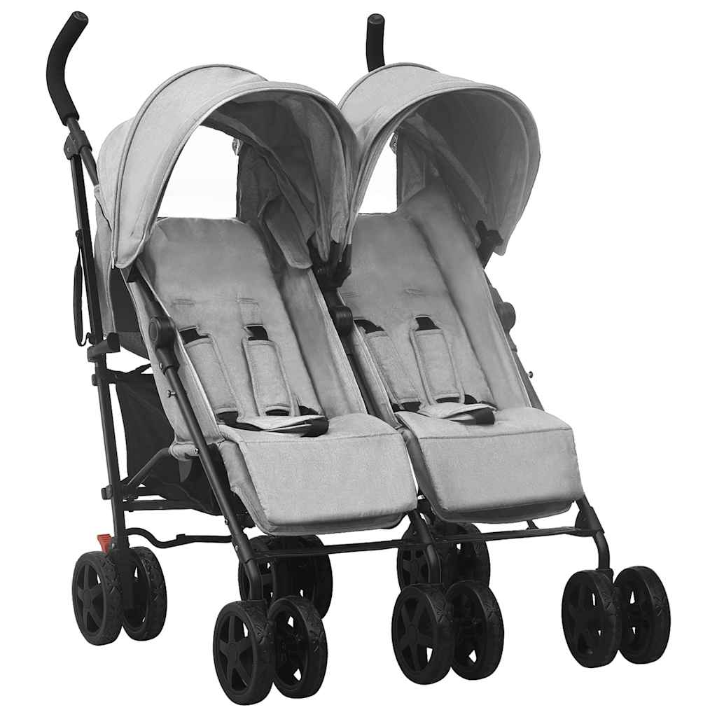 Two-seater stroller Light grey Steel