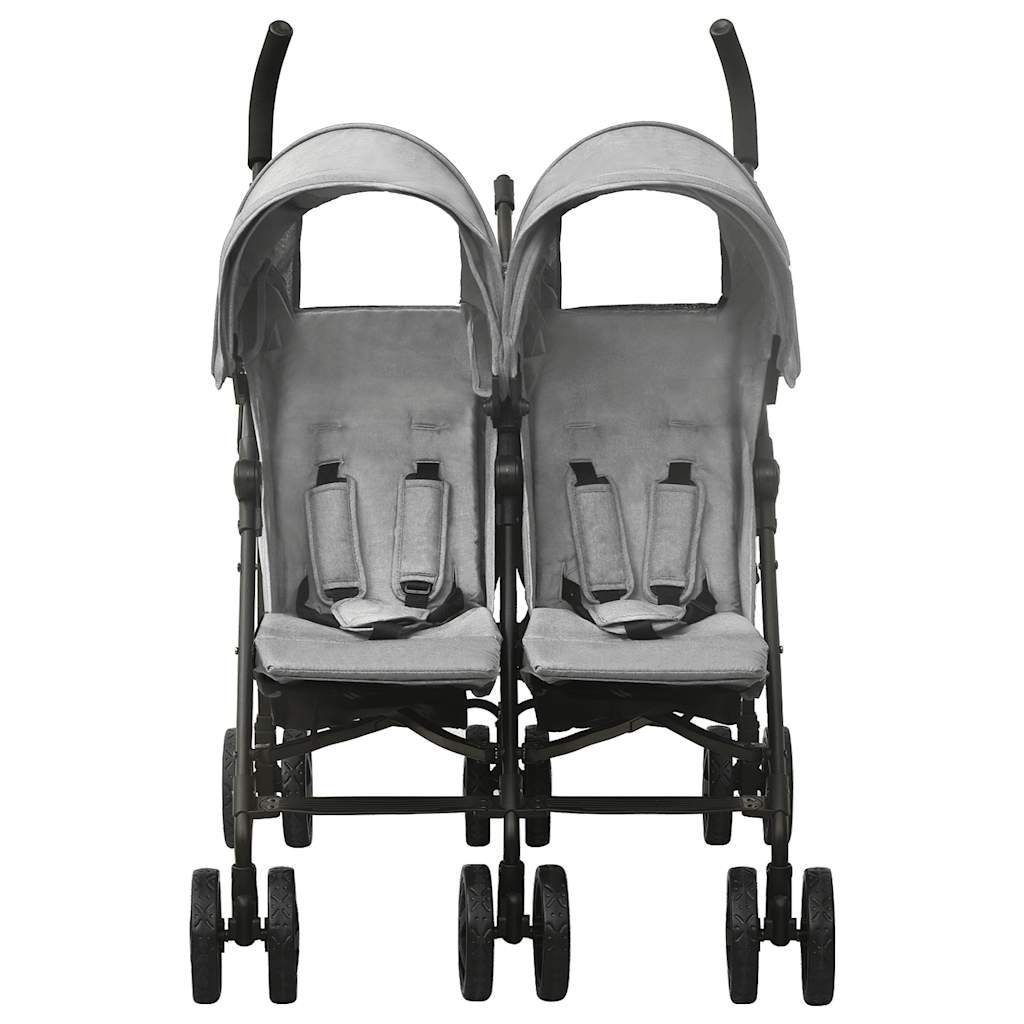 Two-seater stroller Light grey Steel