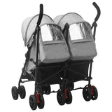 Two-seater stroller Light grey Steel