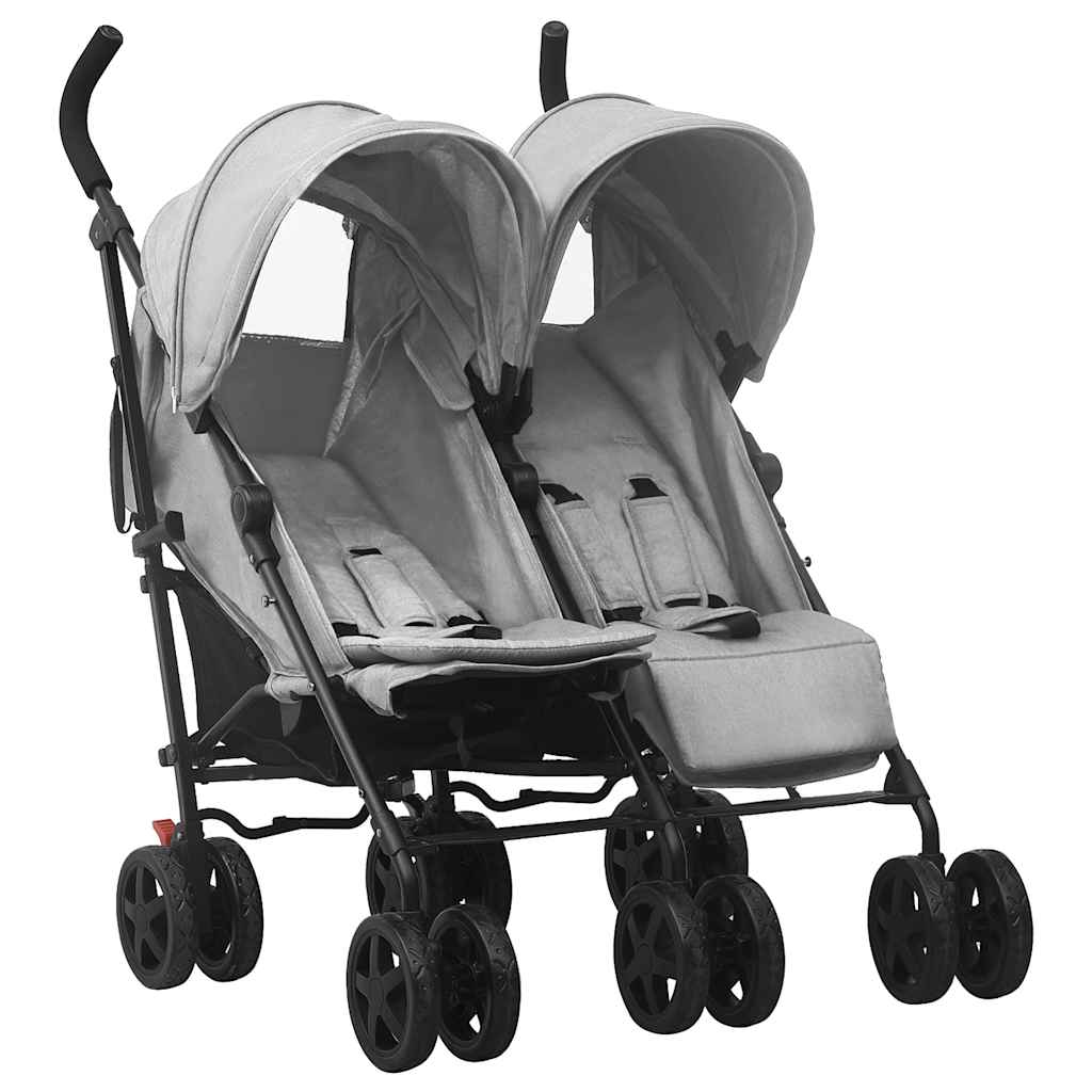 Two-seater stroller Light grey Steel