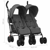 Two-seater stroller Anthracite Steel