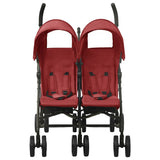 Steel Red Double Seater Stroller