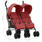 Steel Red Double Seater Stroller