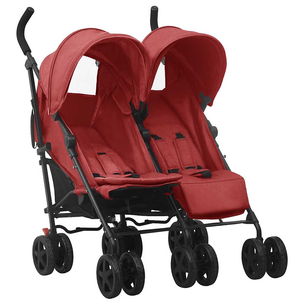 Steel Red Double Seater Stroller