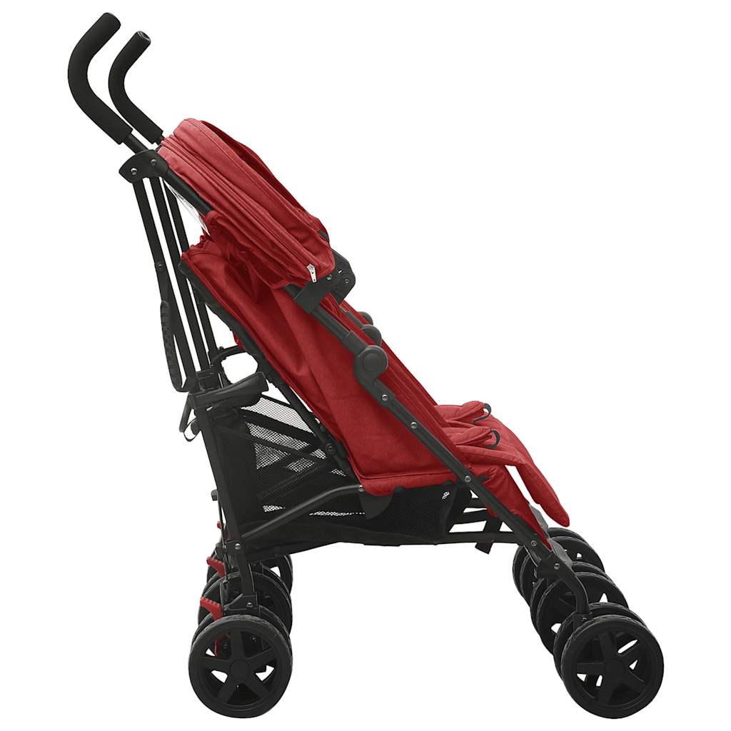 Steel Red Double Seater Stroller