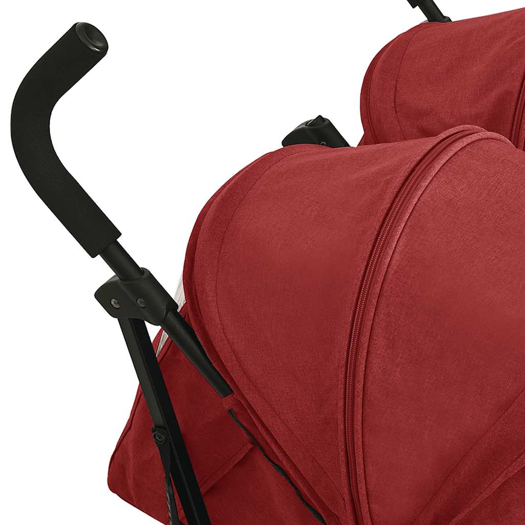 Steel Red Double Seater Stroller