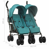 Steel Green Double Seat Stroller