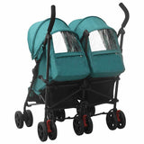 Steel Green Double Seat Stroller