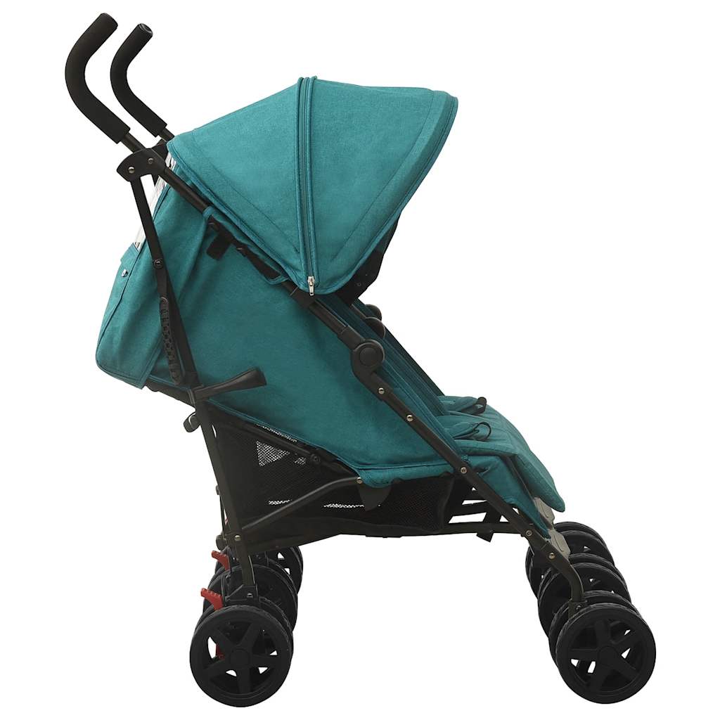 Steel Green Double Seat Stroller