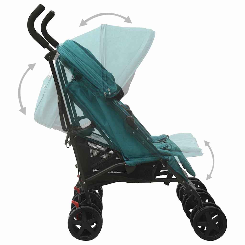 Steel Green Double Seat Stroller