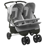 Two-seater stroller Light grey Steel