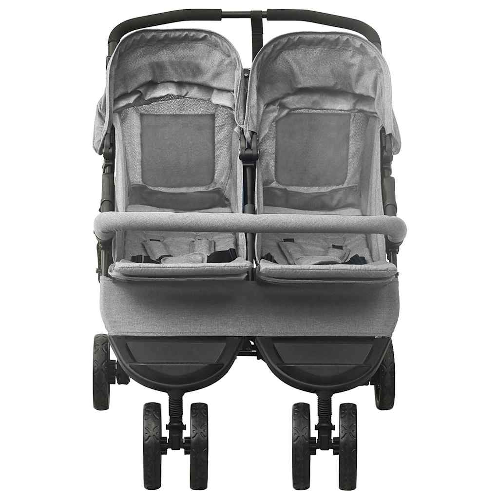 Two-seater stroller Light grey Steel