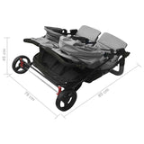 Two-seater stroller Light grey Steel