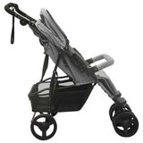 Two-seater stroller Light grey Steel