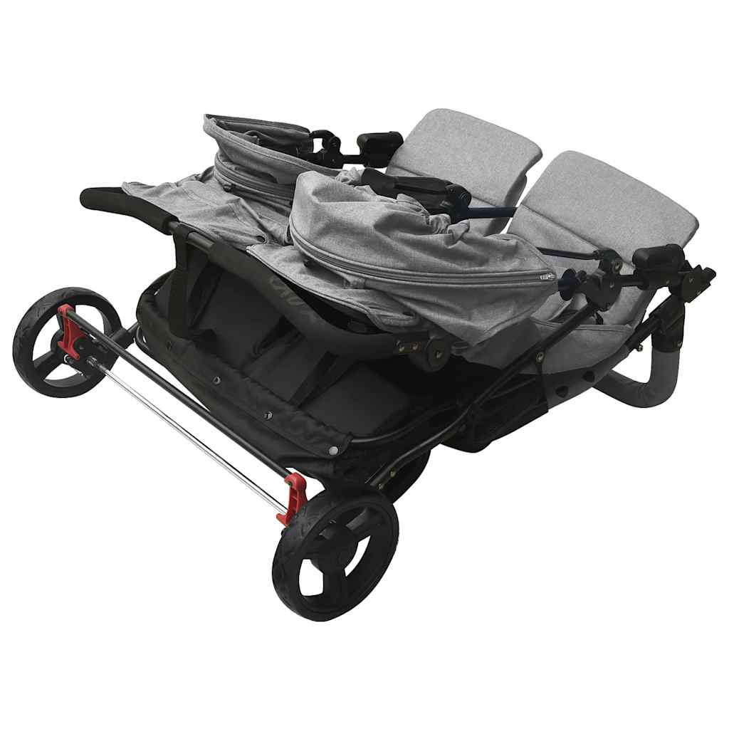 Two-seater stroller Light grey Steel