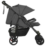 Zweisitzer-Kinderwagen Anthrazit-Stahl